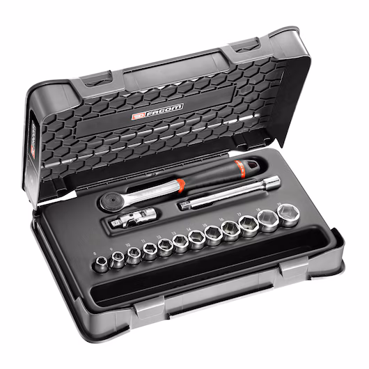 J.161B J.161-1P6 3/8' SOCKET SET 6PT MM 15PC