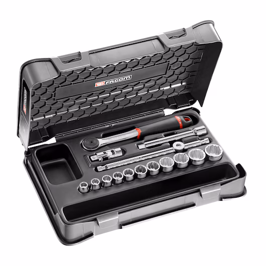 J.161B  J.161-2P12U 3/8' SOCKET SET 12PT IN 16PC