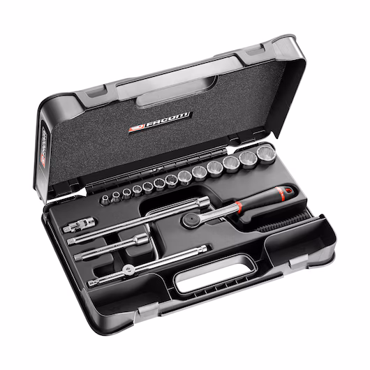 J.161B J.161-3P12U 3/8' SOCKET SET 12PT IN19PC