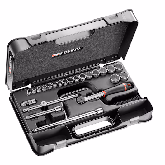 J.161B J.161-4P12 3/8' SOCKET SET 12PT MM 24PC