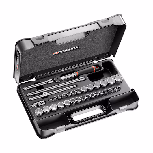 J.161B J.430AMU 3/8' SOCKET SET 12PT MM IN 34PC