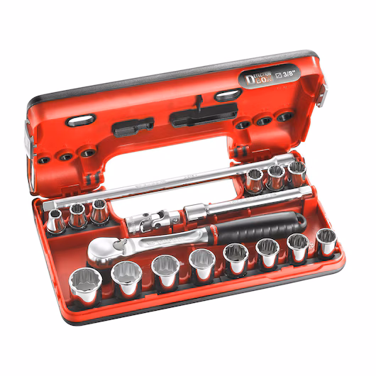 JL.DBOX112PB 3/8' STD 12 PT SOCKET SET 18PC