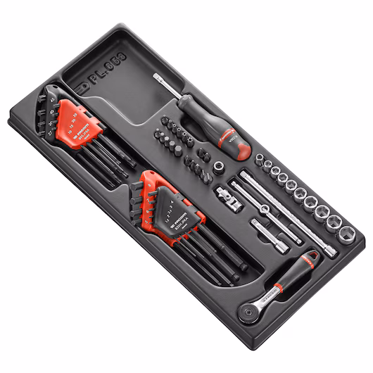 MOD.R161-46 1/4' SOCKET MOD 6PT MM R.161B 52PC