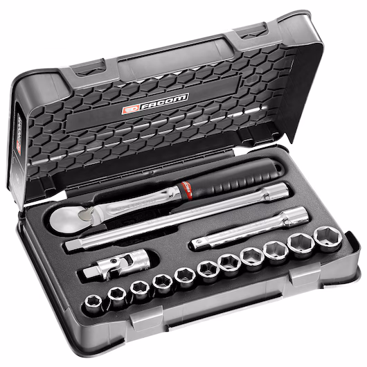 SL.161-1P6U 1/2' SOCKET SET 6PT IN SL.161 15PC