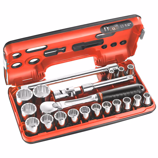 SL.DBOX112PB 1/2' STD 12PT SOCKET SET 21PCS