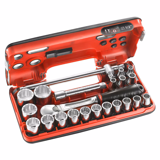 SL.DBOX412 1/2' STD 12PT SOCKET SET 22PCS