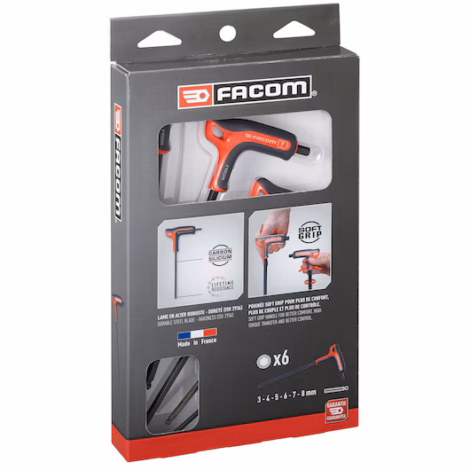 84TZSA.PB FACOM 6PCE P SHAPED HEX KEY SET - BALL 3